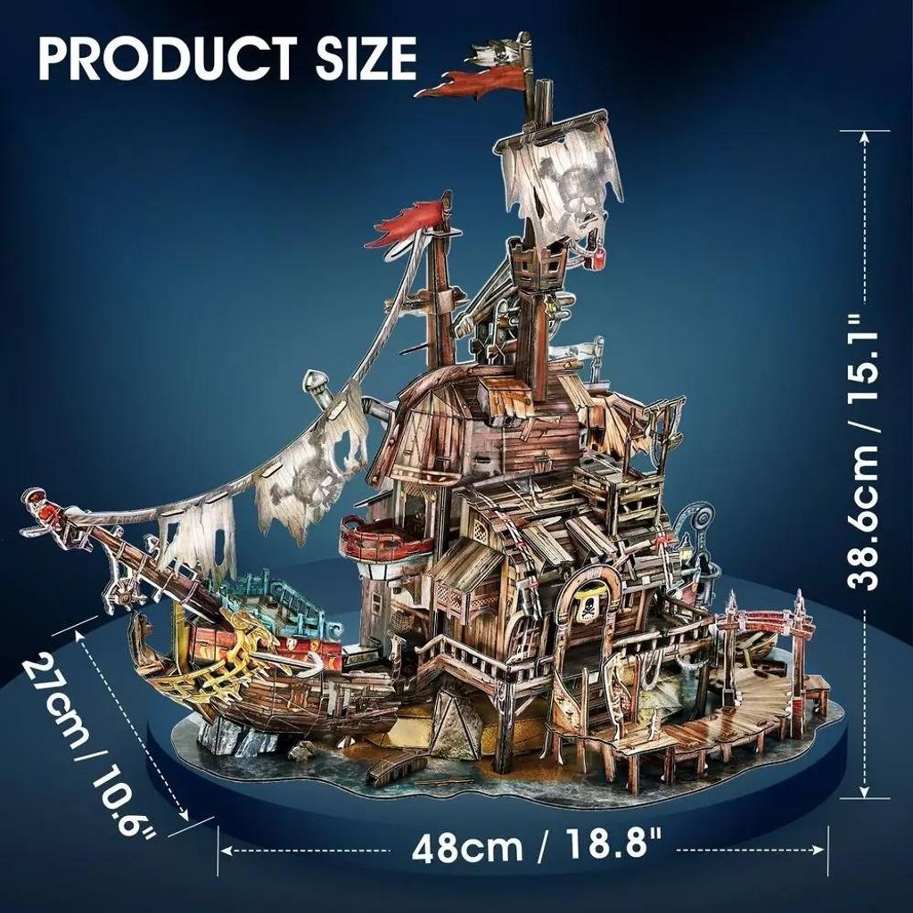 Puzzle 3D Zatoka Piratów LED T4039h Cubic Fun 24039