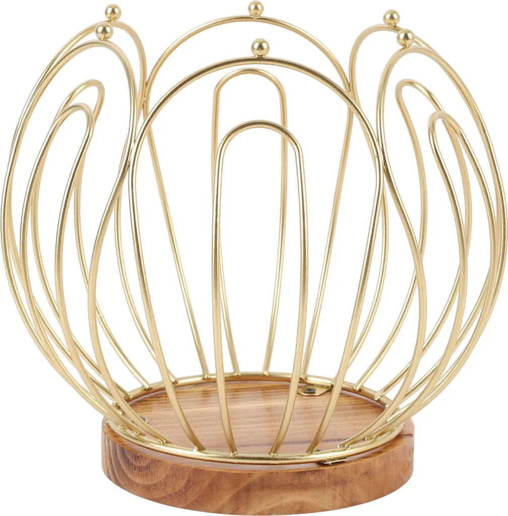 Rangement Dosettes de Café pour Cuisine et Bureau - Panier Métal Design Bois