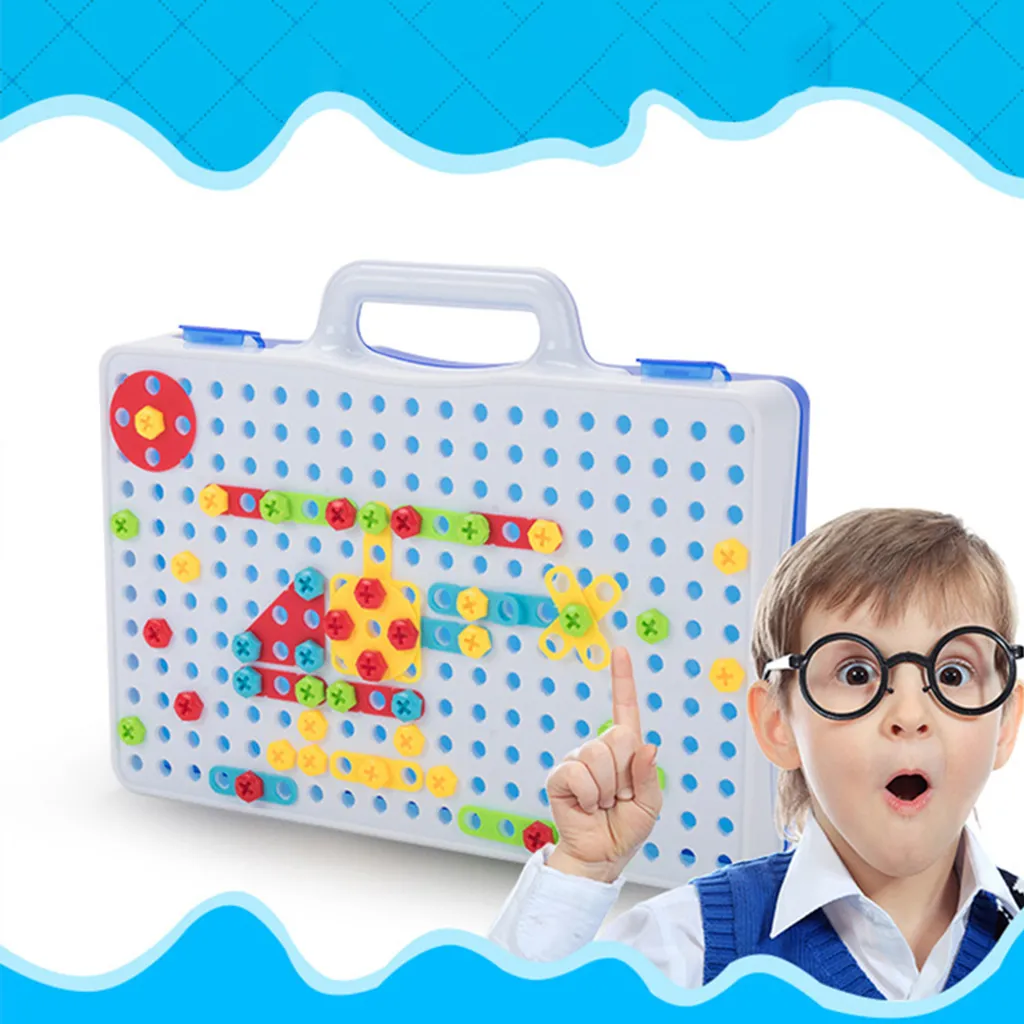 Jeu de construction avec perceuse électrique pour enfant - Kit 237 pièces