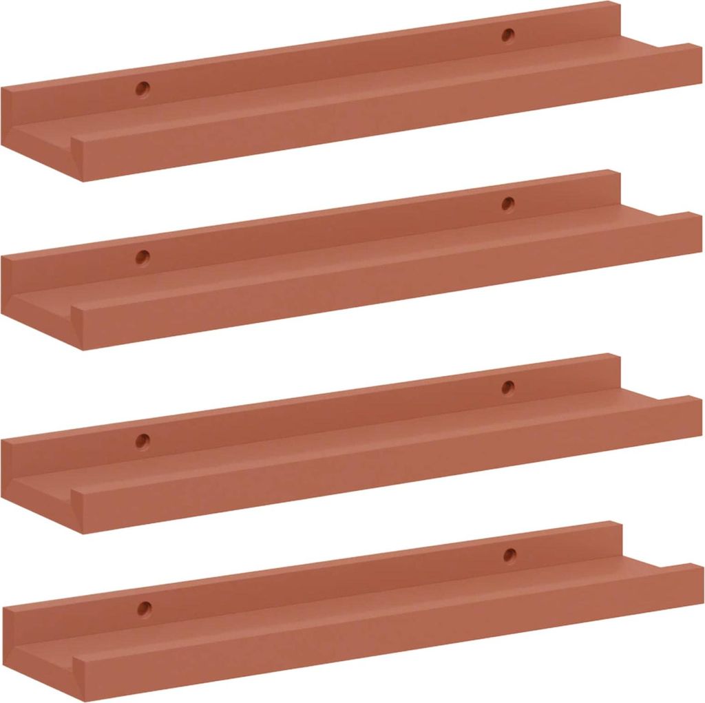 Wandregal mit Regal 4 pcs Rot 40 x 9 x 3 cm Holzwerkstoff