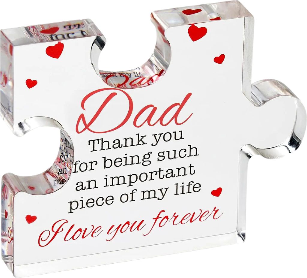 Bester Papa Acryl-Dekoration Danke Papa Puzzle Home Office Desktop Ornament Schwiegervater Stiefvater Vatertag Geburtstag Festival Geschenk