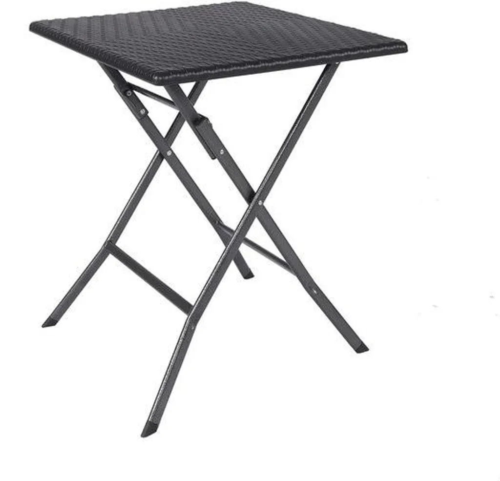 Table de jardin noire 61x61x74 cm en métal robuste pour petit balcon