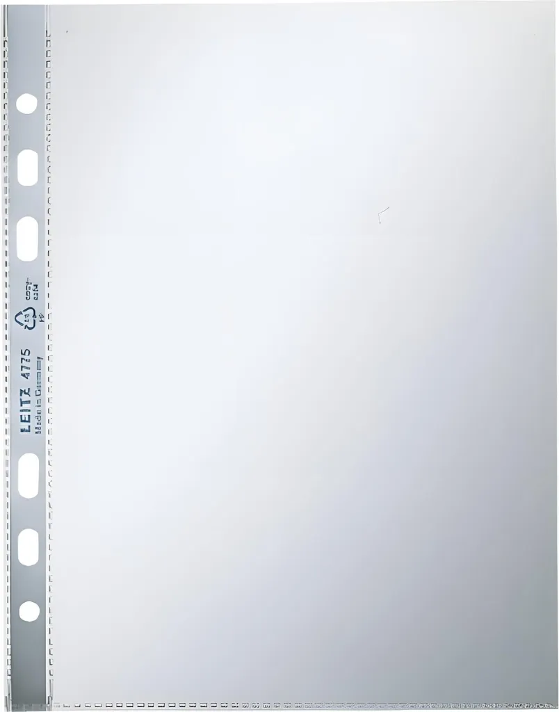 Leitz 4775-00-02 4775 Copertina standard per brochure, A5, PP, trasparente, 0,08 mm, a prova di documento, incolore, 100 pezzi