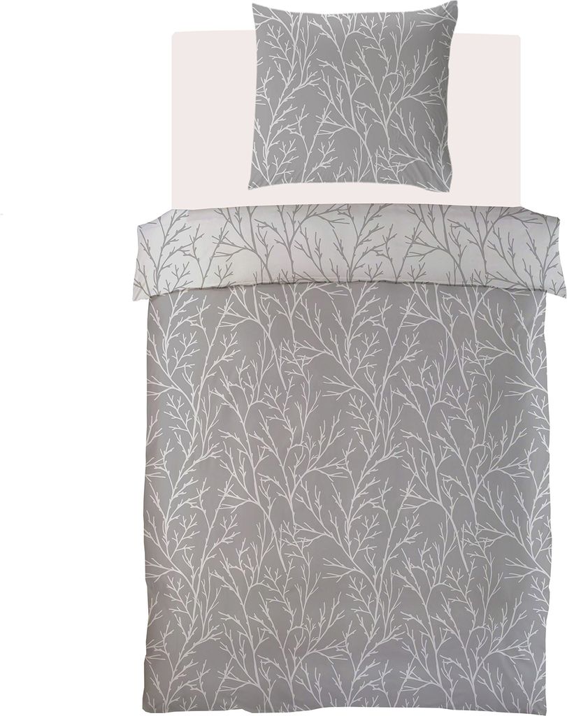 Brielle Mako Satin Wendebettwäsche Set 100% Baumwolle/Fadenzahl 220 mit Reißverschluss 2-teilig Deckenbezug 140 x 200 cm Kissenbezug 65 x 65 cm D...