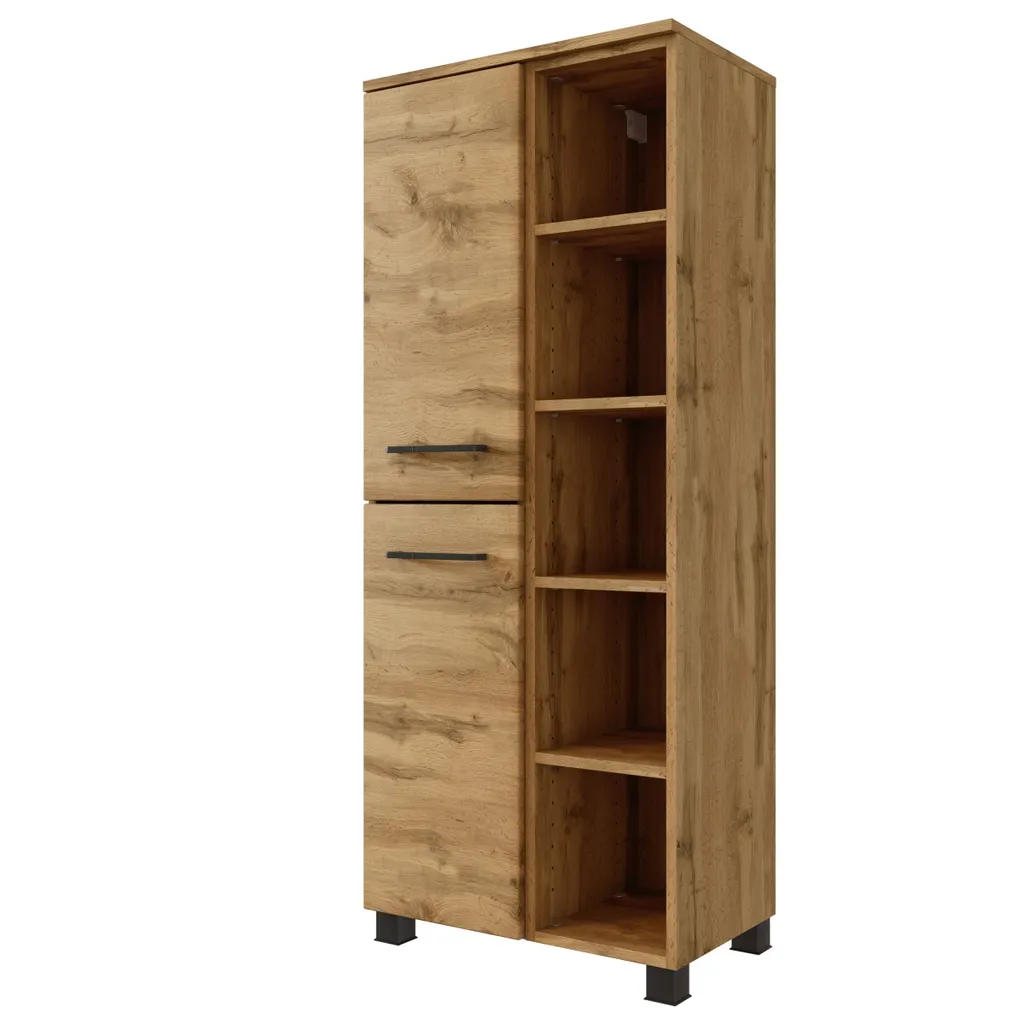 Armoire Malvo 55cm finition Chêne : gain de place et double portes - 12