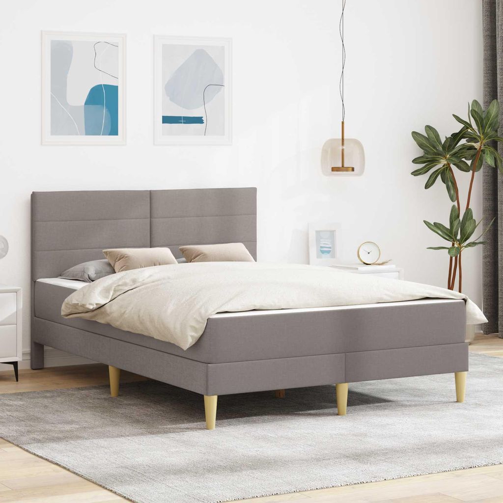 "Neues Produkt" Bettrahmen/Bettgestell - CLORIS - Taupe 120x200 cm Polyester - Sonstige Matratzen V2444