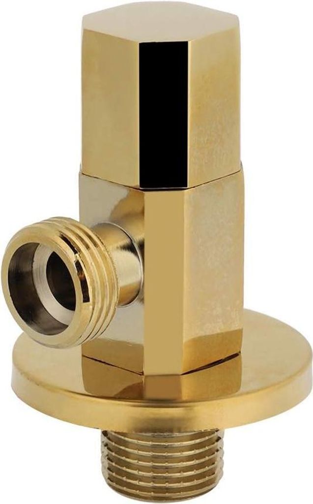 Eckventil 1/2" Gewinde Badezimmer Messing Gold Eckabsperrventil Wasserregelventil Hahn Eckventil Rostfrei - Sanitär - Wasserabfluss