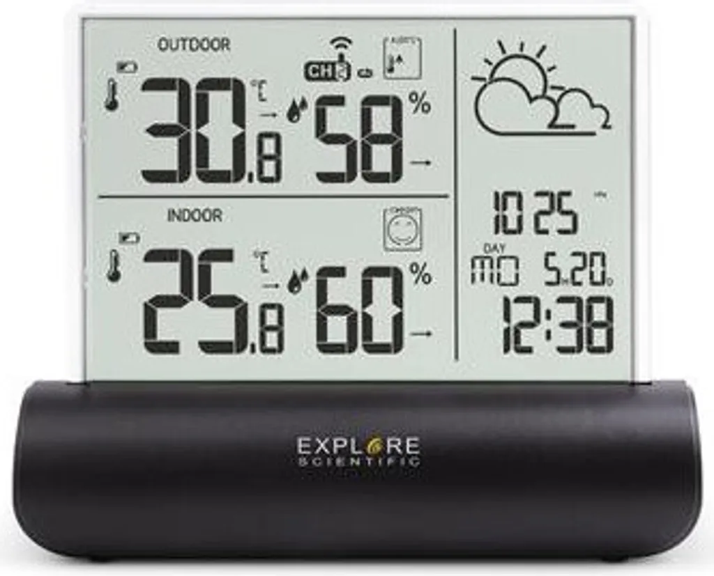 Explore Scientific WSH4501 Noir Station Météo avec Écran LCD Design