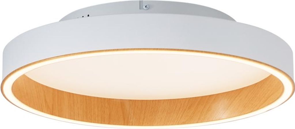 Qazqa led Design Deckenleuchte, Deckenlampe - Ingo - Weiß, Rund, 3000K, warmweiß, 40cm, Ideal als Bürolampe, Flur, Schlafzimmerlampe und Wohnzim...