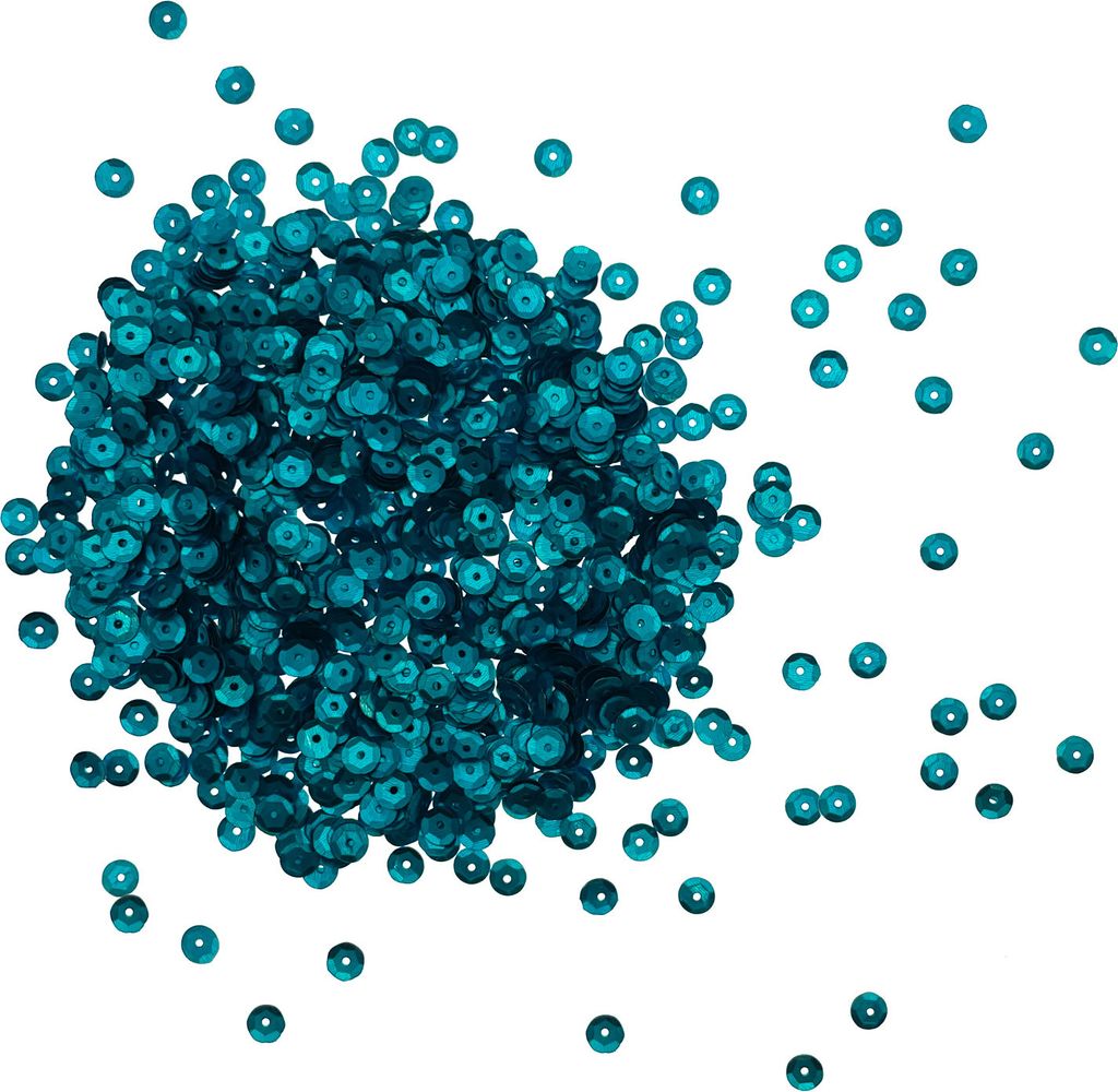 Oblique Unique 1400 Pailletten Konfetti gewölbt 6 mm zum Dekorieren und Basteln - türkis matt