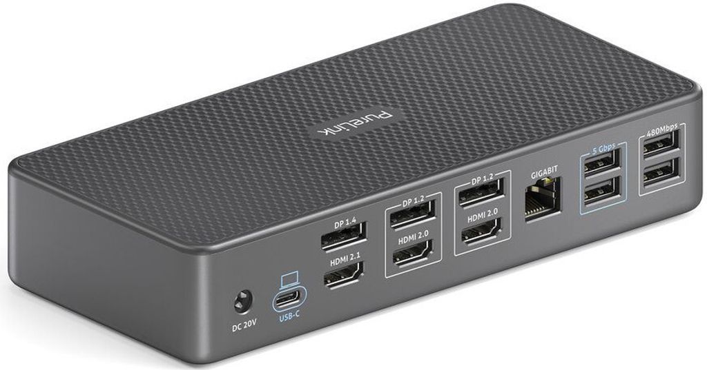 PureLink VL-D230DL laptop-dockingstation & portreplikator Kabelgebunden USB 3.2 Gen 2 (3.1 Gen 2) Type-C Grau (VL-D230DL)