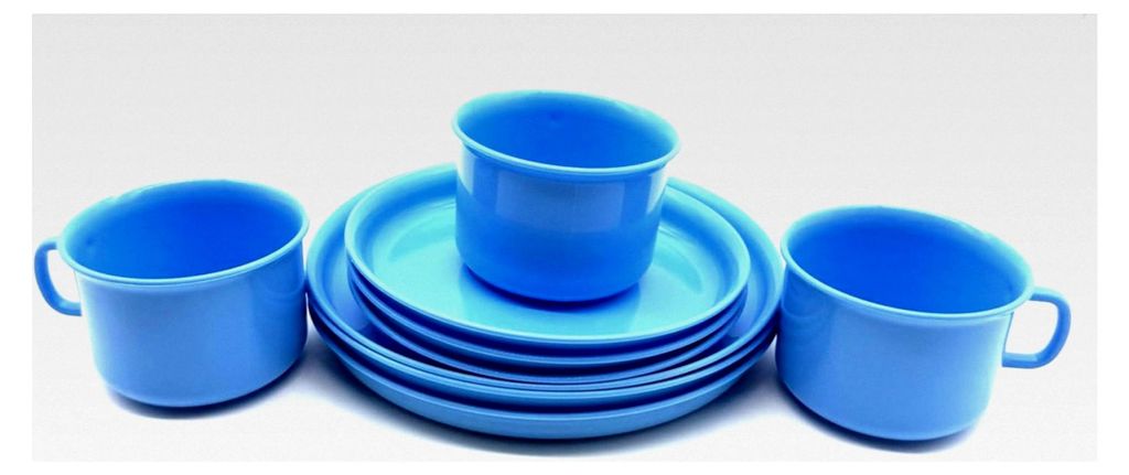 3-teiliges Geschirrset in Hellblau