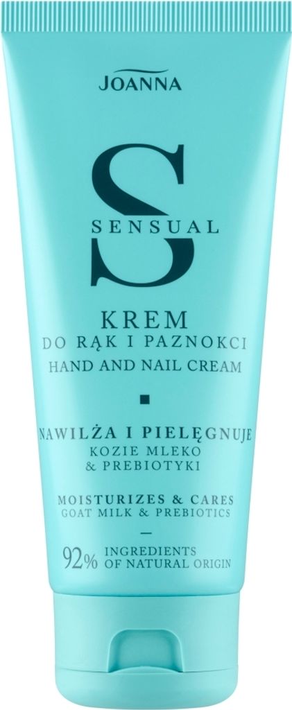 JOANNA Sensual Hand and Nail Cream with Goat Milk and Prebiotics Moisturizing Hand Care Balm for Brittle Nails and Dry Hands Fast Absorbing 100g