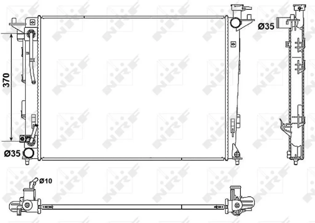 Radiateur NRF 53051 pour iX35 et Sportage SL - Remplacement OE 253102S550