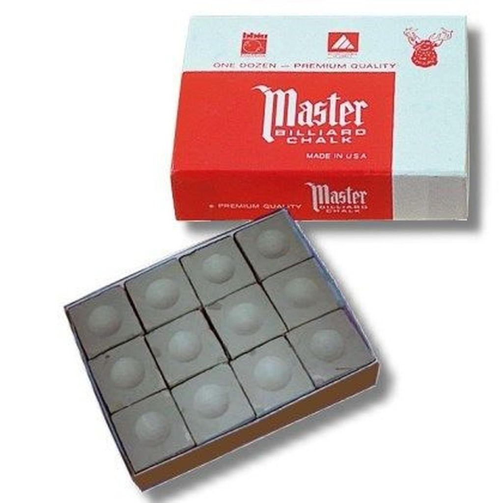 Billard Kreide Master grau, Dtzd. (12 Stück Box)