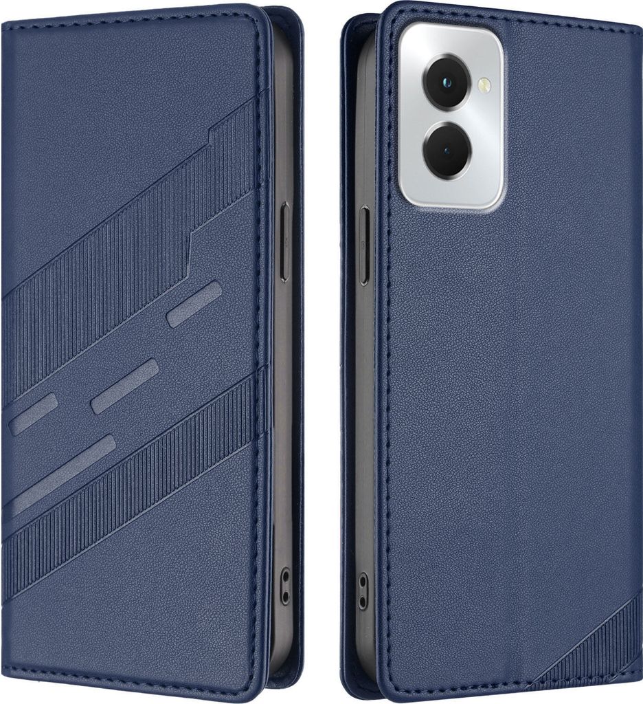 Hülle für Motorola Moto G Power 5G 2024, Kunstleder Brieftaschen Handyhülle mit Kartenfach und Standfunktion Blau