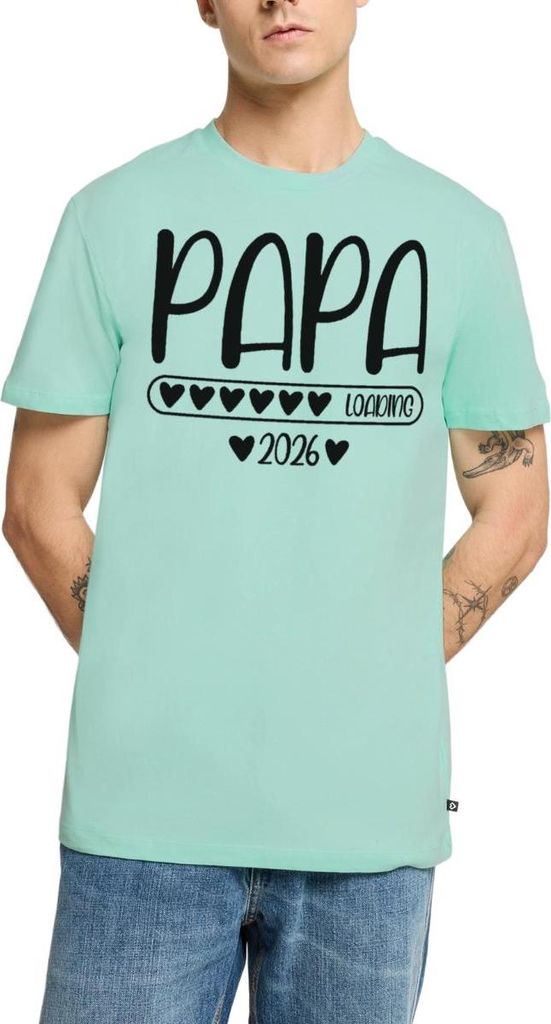 Spreadshirt Papa 2026 loading Männer Premium T-Shirt, 3XL, Mint