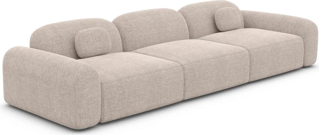 Strukturstoff 3-Sitzer Couch Nuvia Beige