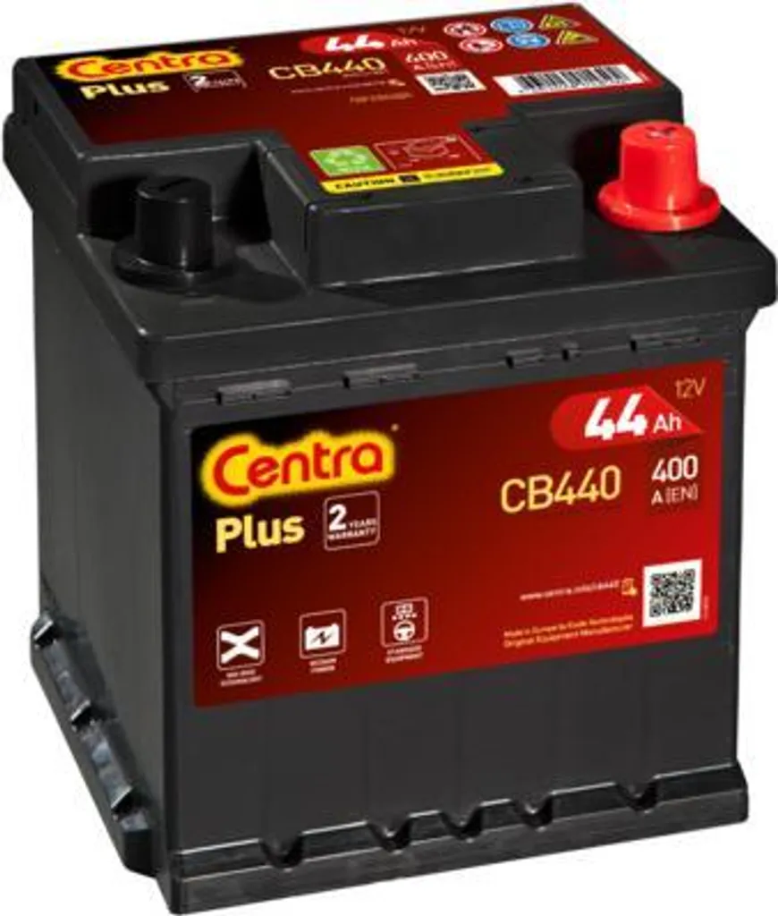 Batterie Centra CB440 44Ah haute puissance 400A pour Citroën C1 et C2