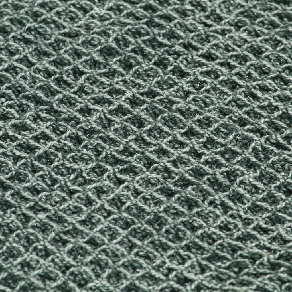 Jeté de lit coton 160x210 vert foncé - Couverture légère et douce - 3