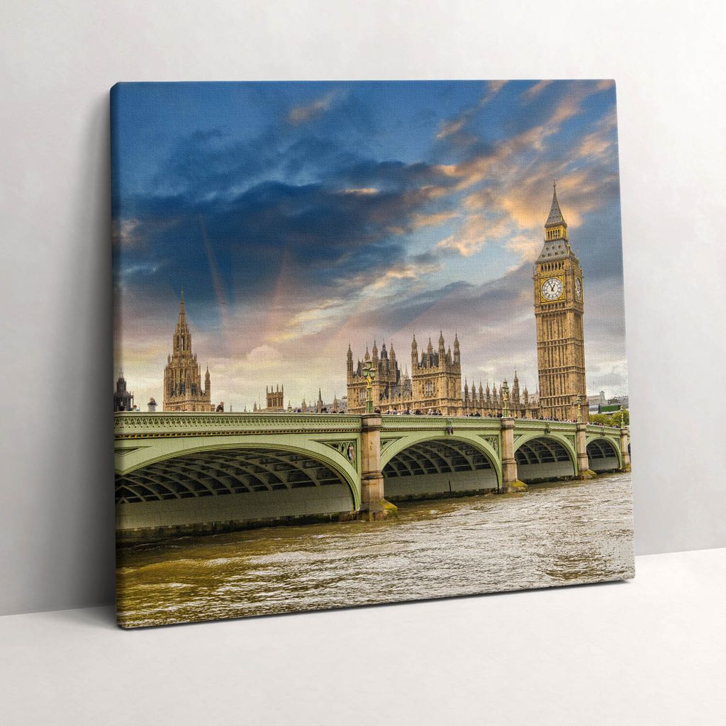 London architecture landscape – Leinwandbild Wandbild – 60x60 cm – Leinwandbilder – Wandbilder – Schlafzimmer – Flur