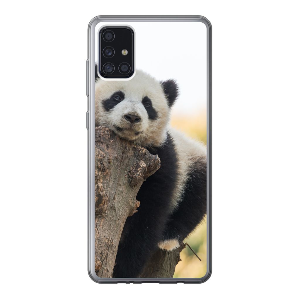 MuchoWow Handyhülle Schutzhülle Hülle für Samsung Galaxy A52 5G Panda - Baum - Licht Silikon Softcase Handy Hülle - Umschlag