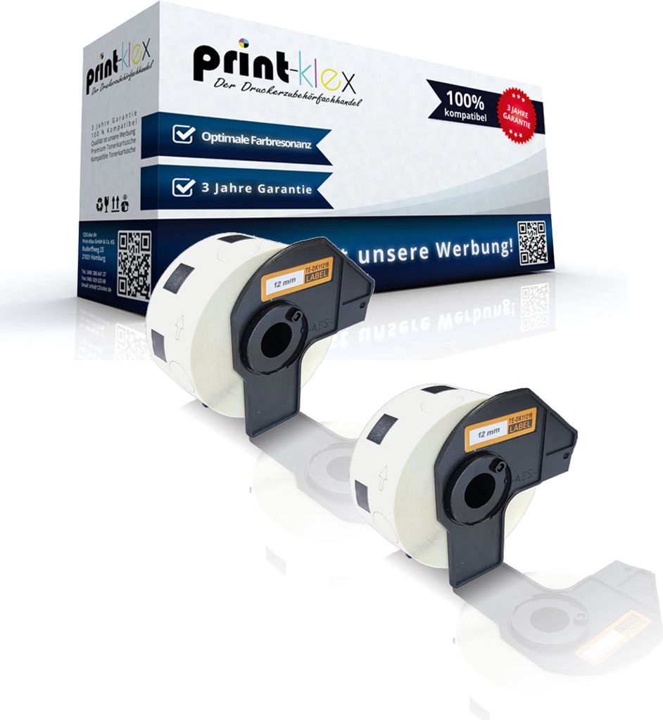 Print-Klex 2x Kompatible Etiketten-Rollen kompatibel mit Brother P-Touch DK-11219 P-Touch QL580Series P-Touch QL650TD P-Touch QL700 P-Touch QL710W ...