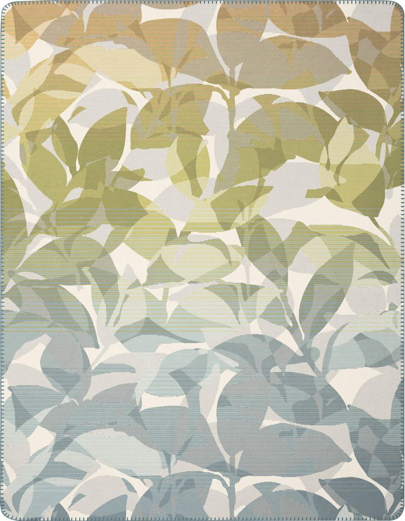 Biederlack Wohndecke mit Zierstich Horizon Flora Größe 150 x 200