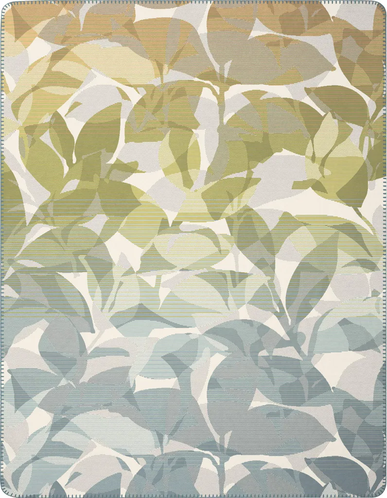 Couverture en coton Biederlack Horizon Flora avec finitions brodées
