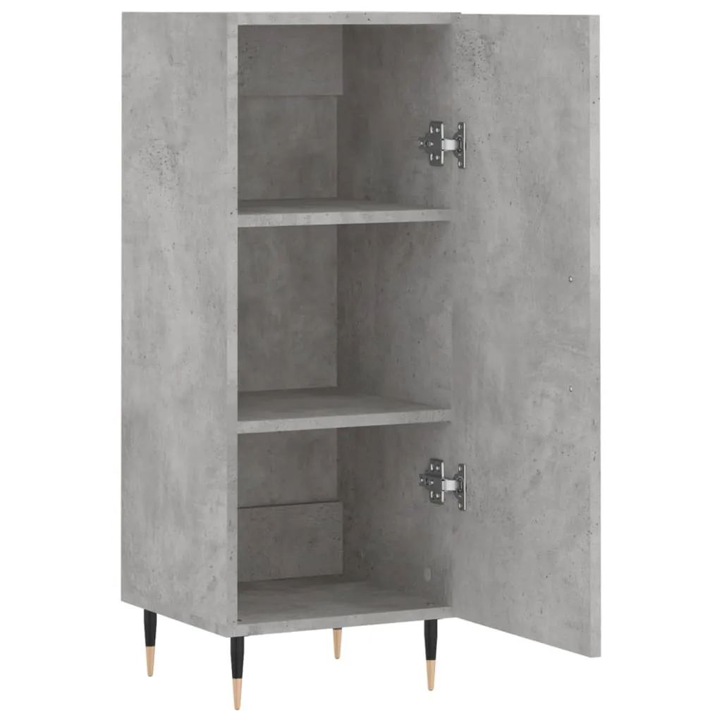 VidaXL Credenza Con Anta In Vetro Grigio Cemento – Mobile Multiuso 34,5x34x90 Cm In Legno Multistrato