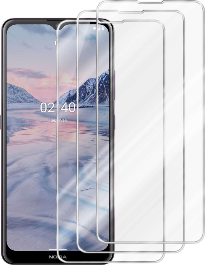 Cadorabo 3x Schutzfolie für Nokia 2,4 in KRISTALL KLAR Gehärtetes Tempered Display-Schutzglas Panzerfolie
