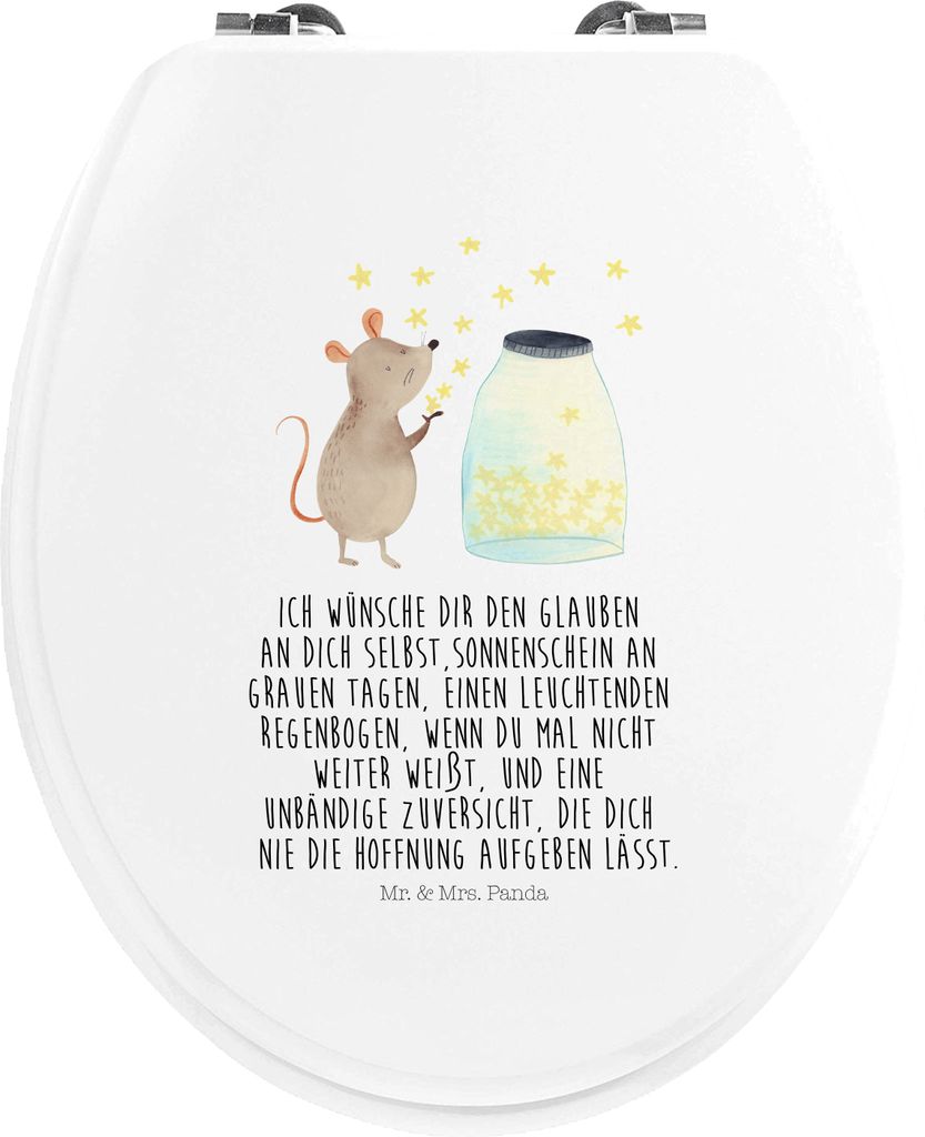 Mr. & Mrs. Panda klo deckel Maus Sterne - Weiß - Geschenk, WC Sitz, WC-Sitz, Geburtstag, Schwangerschaft, Klo-Deckel, Träume, Kindergeburtstag, T...