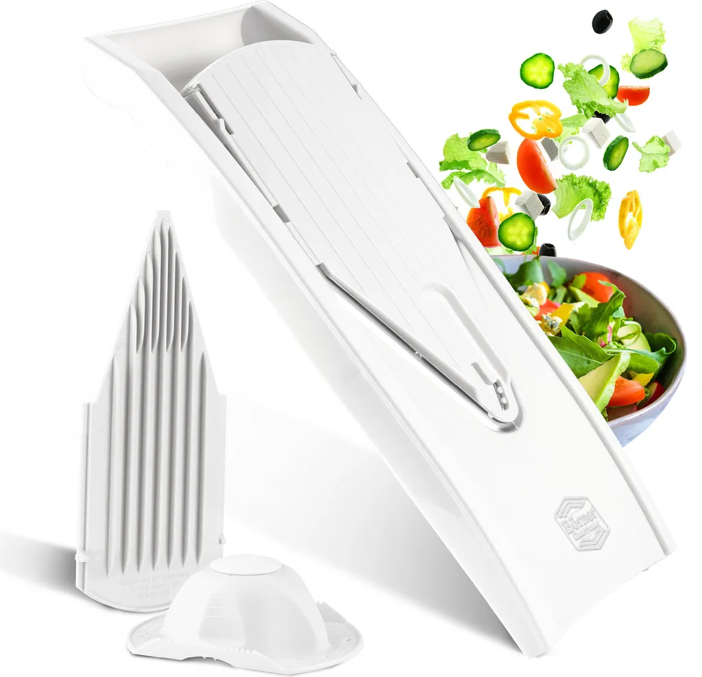 Börner V1 Basic Set affettaverdure V-Slicer Affettaverdure Affettacarote Grattugia da cucina Grattugia per verdure Affetta cetrioli, Colore:Bianco