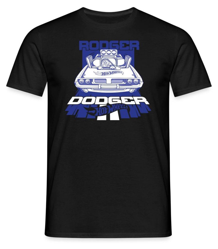 Spreadshirt Hot Wheels Rodger Dodger Muscle Car Männer T-Shirt, 4XL, Schwarz
