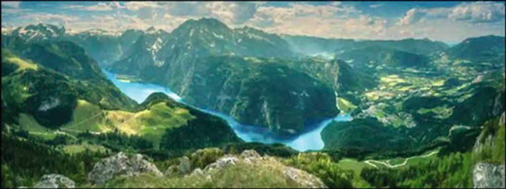 Leinwandbild Mountain Landscape I 77x27 cm