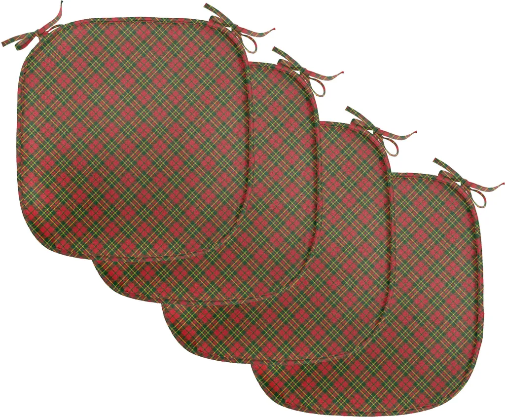 Cuscini Sedie Tartan Irlandese ABAKUHAUS - Set 4 Pezzi Natale 40x40
