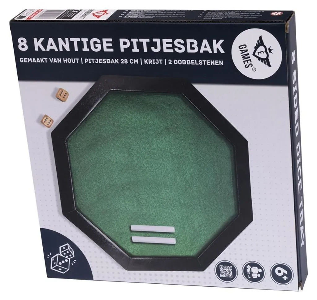 Plateau de dés pour Yahtzee et Jeux de Rôle - Octogonal 28cm bois