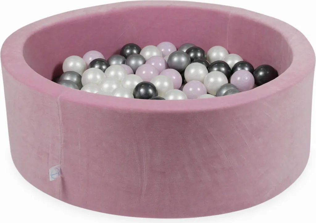 Bassin de séchage en velours rose 90x30 cm avec 200 balles perles
