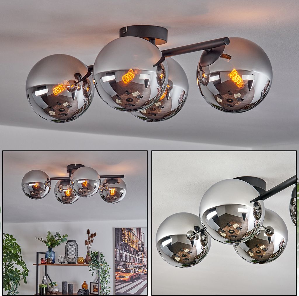 Fossobiubo 4-flammige Deckenlampe aus Metall/Glas in Produktbild 