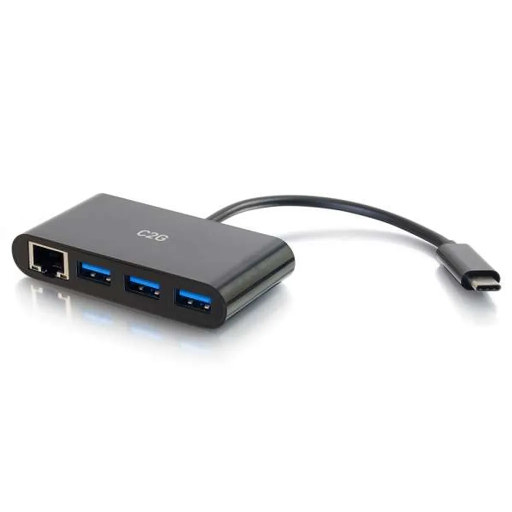 Hub USB-C Rapide 5000 Mbit/s C2G 82406 Noir Format Compact de Voyage