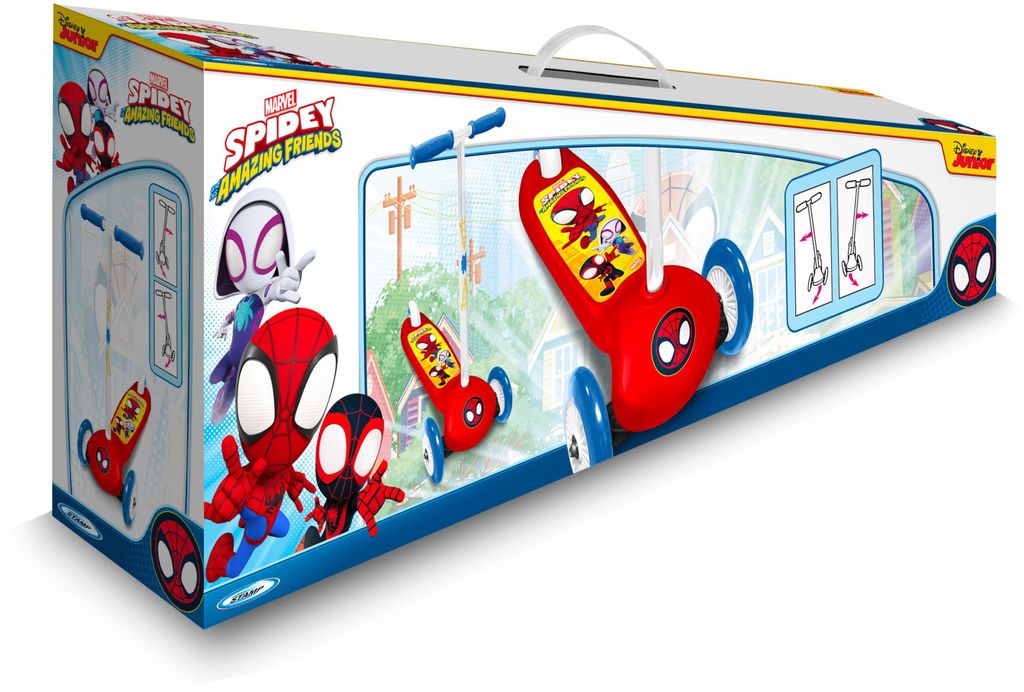 Marvel 3-Rad-Kinderroller Spidey junior Fußbremse rot/blau Produktbild 