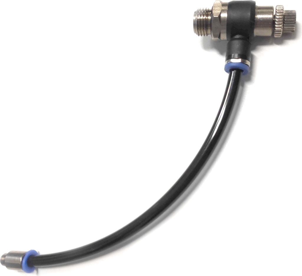 Verlängerungsadapter Minifusspumpe, für Schrader-Autoventile, Länge 21 cm, silber