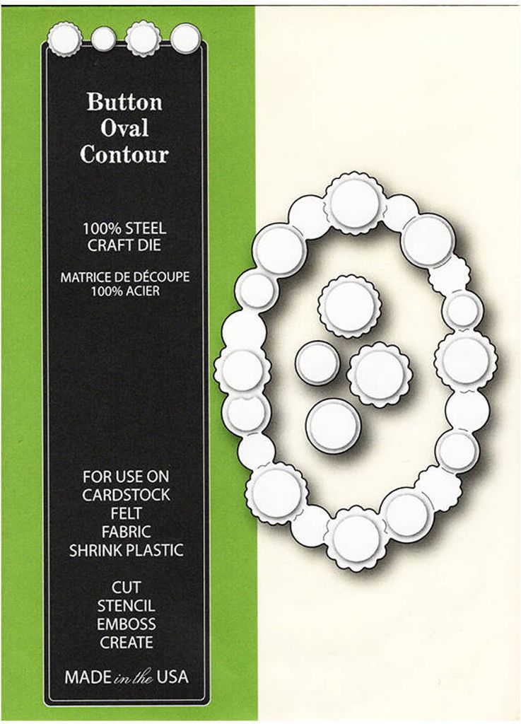Stanzform Präge Stanzschablone Cutting Die - Poppystamps - Button Oval Contour