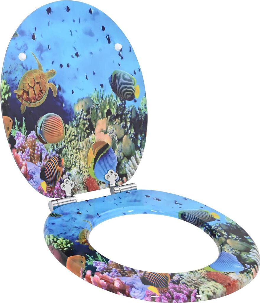 "Schlussverkauf" Toilettensitz/WC-Sitz - 1 pc - Tiefes Meeresblau 44x38 cm MDF-Platte C17448