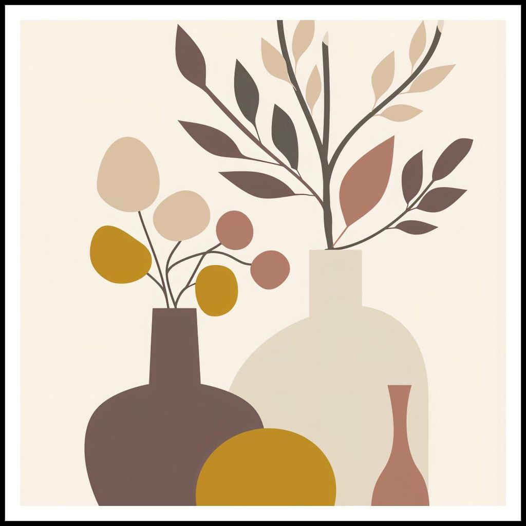Plakat 100x100cm Gedämpfte Stillleben