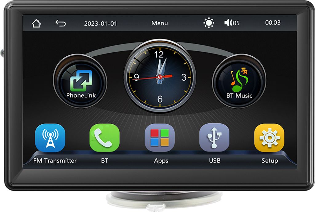Tragbarer MP5-Player fuers Auto mit 7-Zoll-HD-Bildschirm, unterstuetzt CarPlay, Android Auto, MirrorLink, AHD-Rueckfahrkamera, Smart-Car-Entertainm...