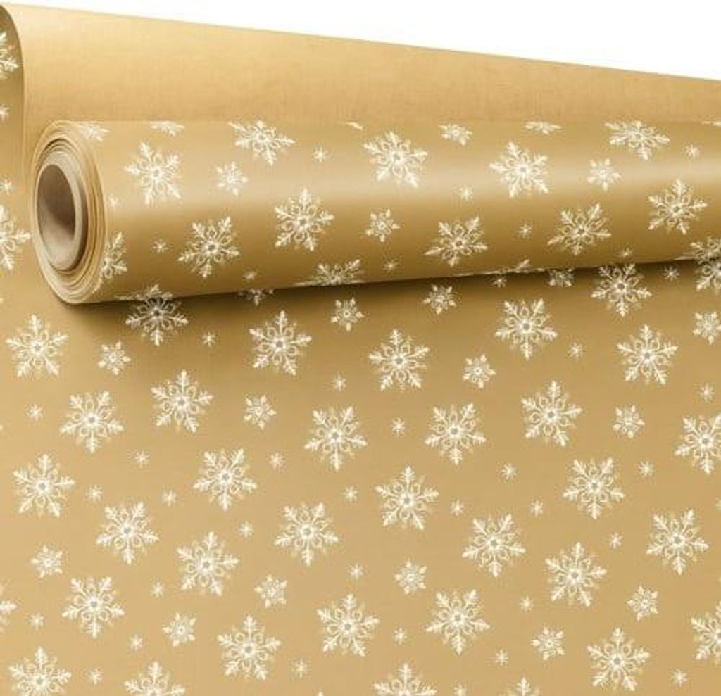 Dekorpapier Kraftpapier WEISSE STERNE 0,69 x 50 m