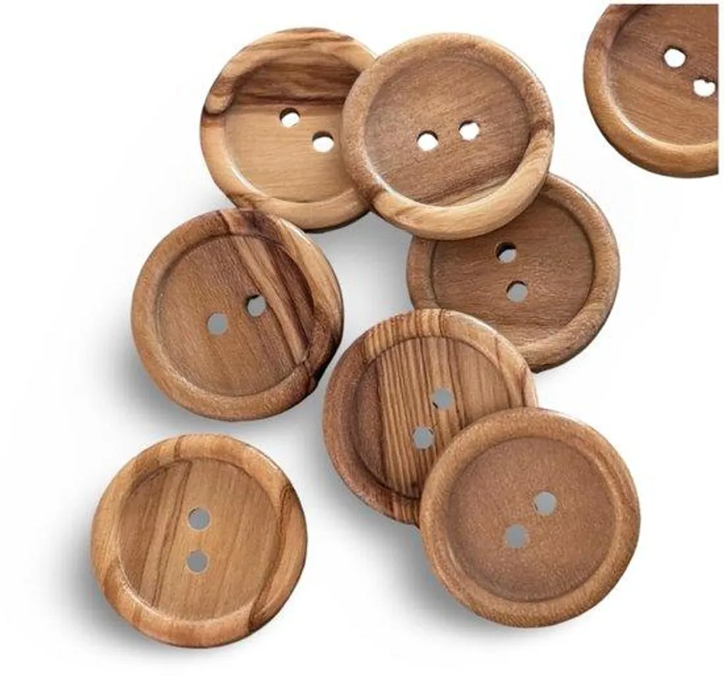 Boutons en bois solides 2 trous lot de 10 mercerie durable