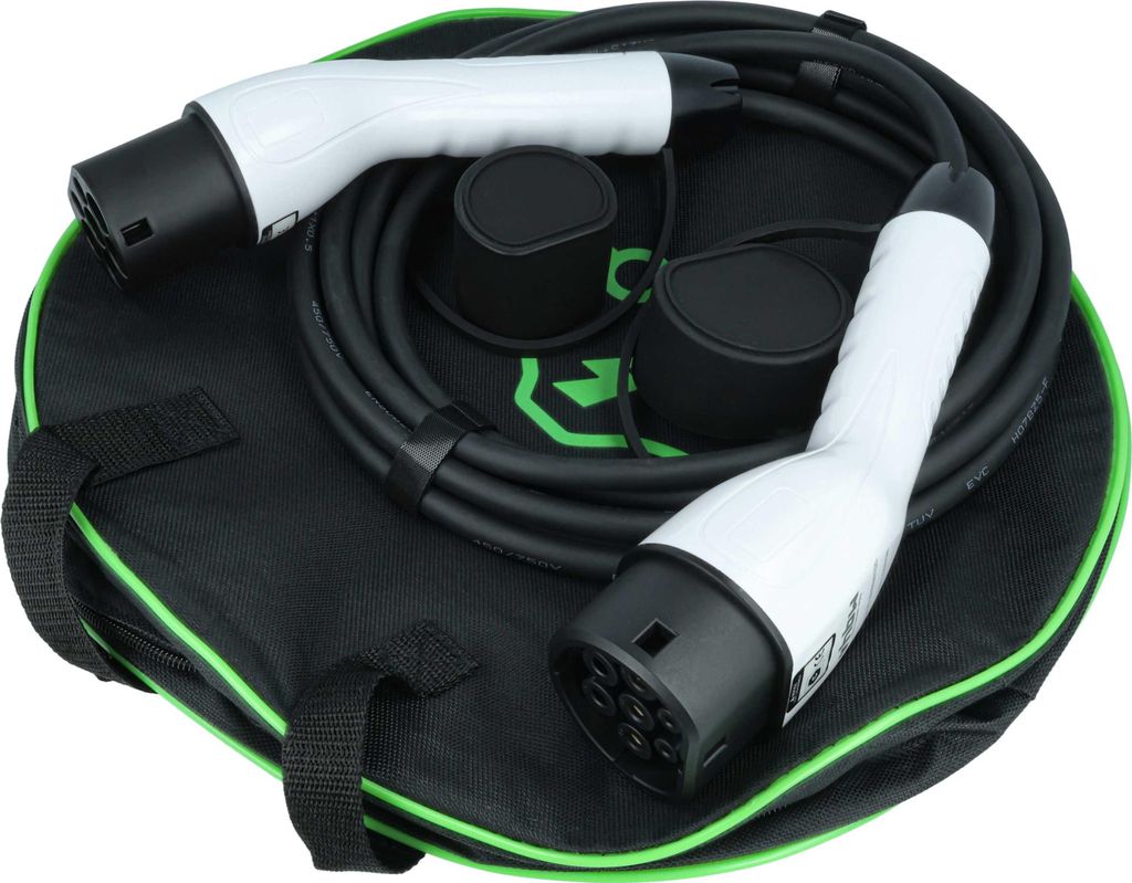 vhbw Typ 2 Ladekabel 3,5 kW 16 A 1-phasig 5 m für E-Auto - Kabel für Wallbox & Ladestation