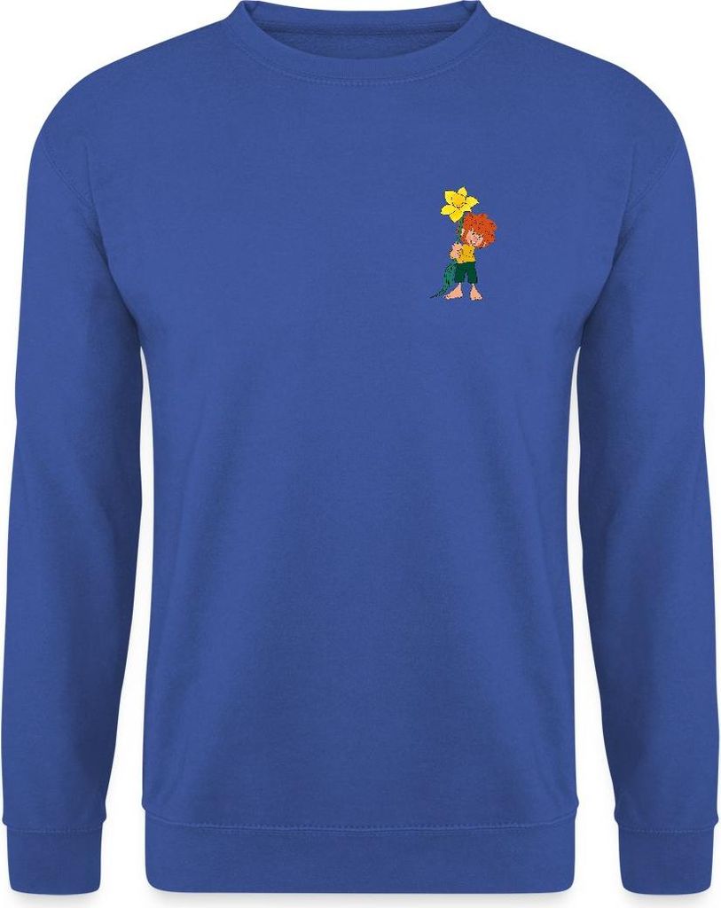 Spreadshirt Pumuckl Design Mit Gelber Blume Uni Pullover, L, Royalblau